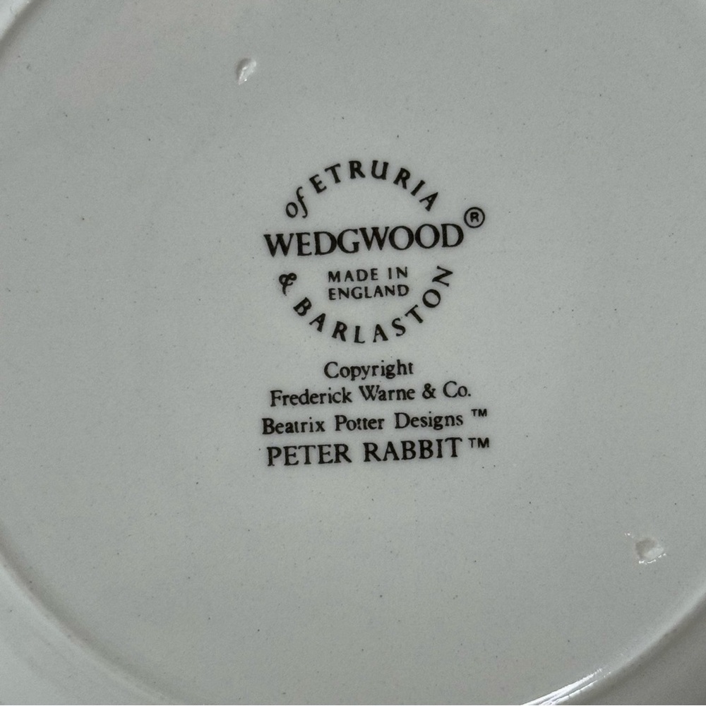 Beatrix Potter Peter Rabbit Camomile Tea" 7” Nursery Plate-Wedgwood Barlaston - Picture 8 of 13